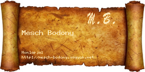 Mesch Bodony névjegykártya